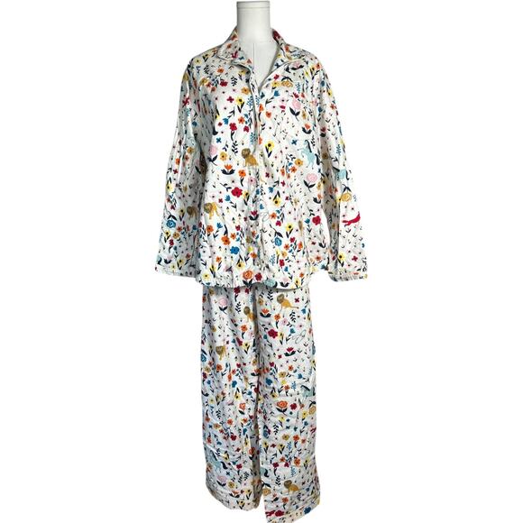Love, Hannah Organic Cotton Flannel Pajama Set – Cozy Floral Cottagecore XL 161 - Picture 1 of 8